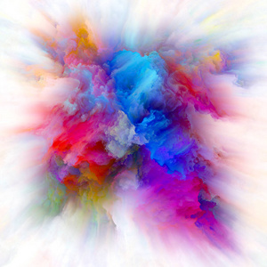 色彩情感系列。 色彩爆炸的背景构成，以想象力创造力艺术和设计为主题