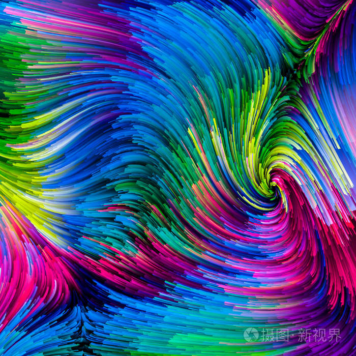 运动系列中的颜色以流动油漆图案为主题的抽象设计以设计创意和想象力