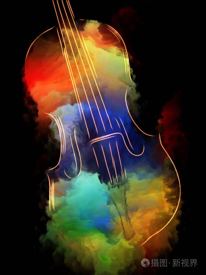 音乐梦想系列小提琴的抽象设计与乐器旋律声音表演艺术创意等主题的