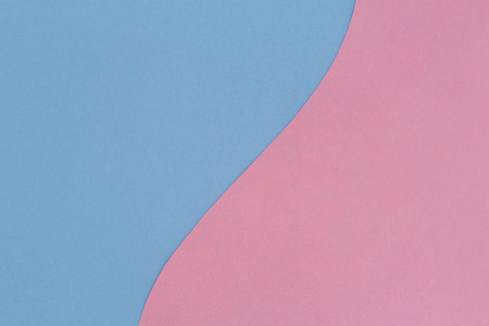 抽象几何，明亮的双糊颜色，平躺纸背景，由2个阴影，浅粉色和浅蓝色，有一个地方的铭文。