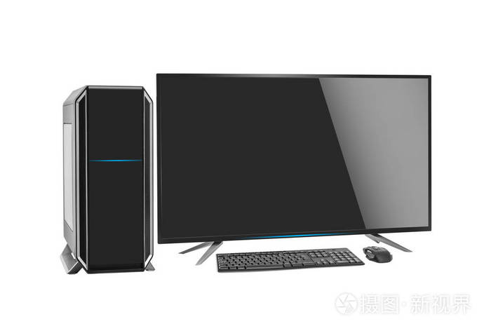 台式计算机, 键盘和鼠标在白色