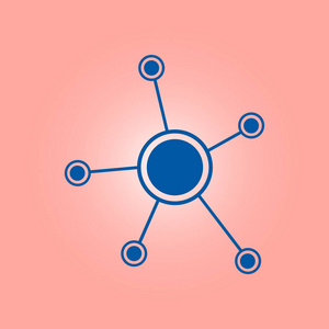社交网络单一图标。 全球技术。 企业中的社会联系网络。