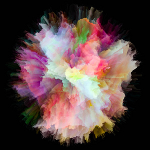 色彩情感系列。 色彩的构图爆发飞溅爆炸，适合作为想象创意艺术和设计项目的背景