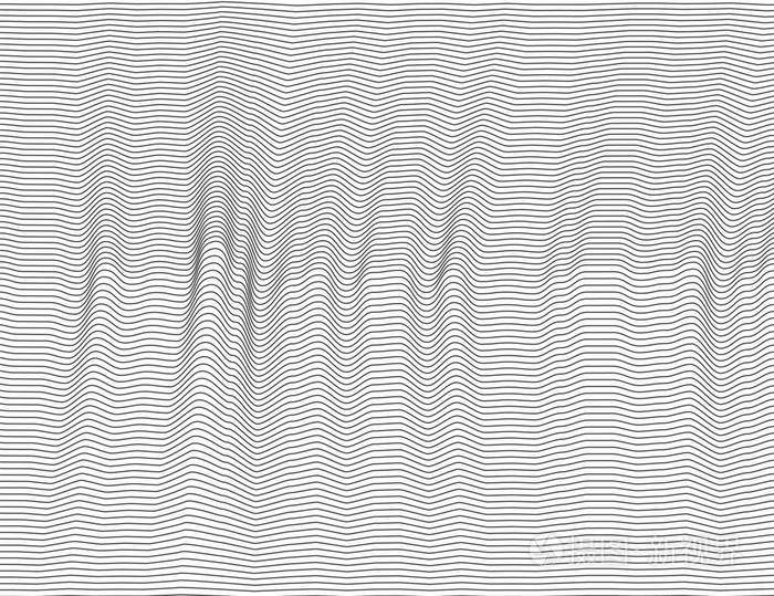 波浪抽象的暗线矢量纹理条纹图案隔离的白色背景能够覆盖易于更换颜色