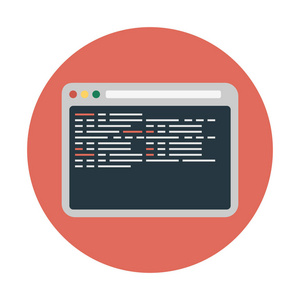 源代码图标简单矢量插图插画