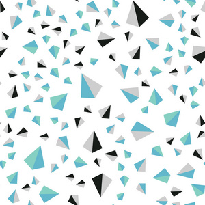 浅蓝绿色矢量无缝等距布局与线条三角形。 现代抽象插图与彩色三角形。 窗帘窗帘的纹理。