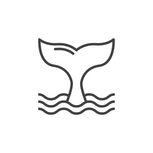 鱼尾复古卡通鲸尾座头鲸尾鲨鱼尾海豚鲸标识偶像漫画性格洋海狐狸尾巴