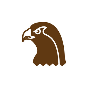猎鹰头图标矢量填充平标，实心彩色象形文字隔离在白色上。 符号标志标志插图