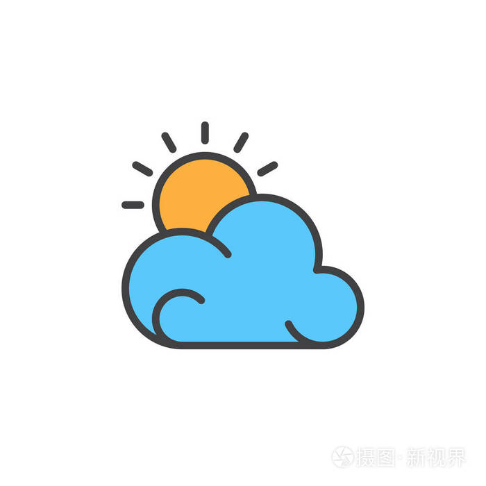 部分多云天气预报标志标志标志