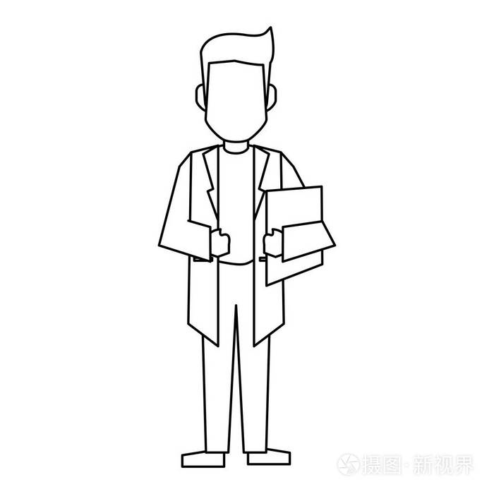 医生头像概念黑色和白色插画-正版商用图片15jn14-摄图新视界