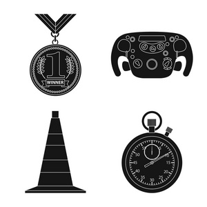 汽车和拉力赛符号的孤立对象.汽车和种族股票矢量图集照片