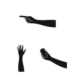 动画和拇指徽标的独立对象。集合的动画和手势向量图标的股票