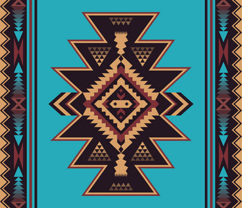 美洲印第安人西南部的纳瓦霍印刷品.