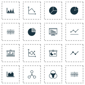 图形 图表和统计图标集。保费质量的符号集合。图标可以用于 Web 应用程序和用户界面设计