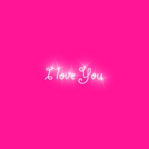 情人节贺卡快乐。我爱你。2月14日。假日背景与文字我爱你的短语., 光, 星星上的塑料粉红色背景。矢量插图