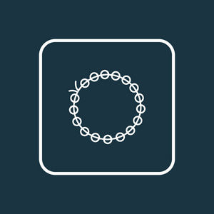 串珠图标线符号.时尚风格的优质分离手链元素照片