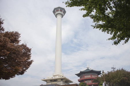 釜山，韩国，釜山塔，永都山公园，