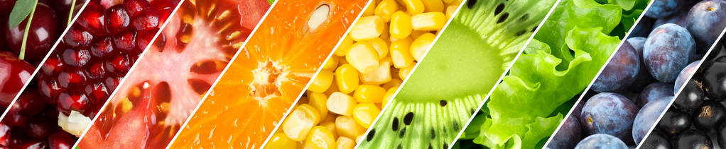新鲜水果和蔬菜的背景。 食物质地