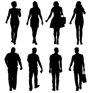 黑色的人影一群人站在不同的姿势相似素材图片 摄图新视界