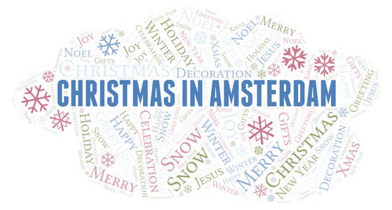 阿姆斯特丹的圣诞节单词云。 WordCloud仅用文本制作。