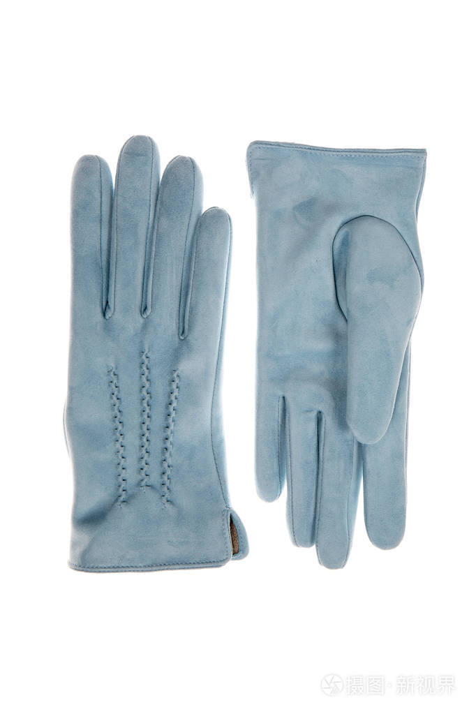 蓝色绒面革手套照片-正版商用图片15kgps-摄图新视界