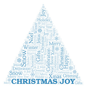 圣诞欢乐词云。 WordCloud仅用文本制作。