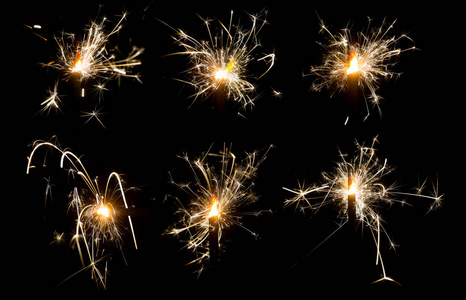 燃烧孟加拉灯的火花. 以叠加模式插入图像照片