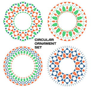 带有花卉元素的几何圆形装饰图案。 你优雅的设计