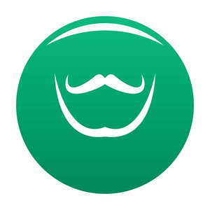 胡子和胡子图标向量绿色