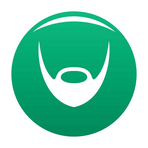 椭圆形胡子图标向量绿色