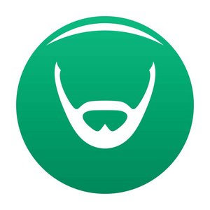 胡子和胡须图标向量绿色