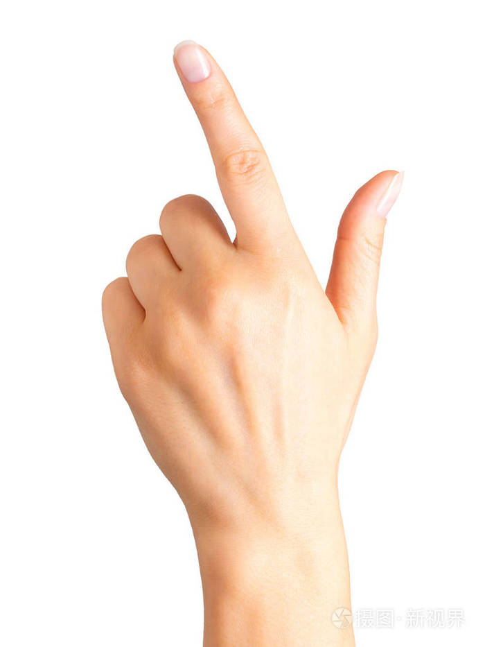 食指指针的妇女手
