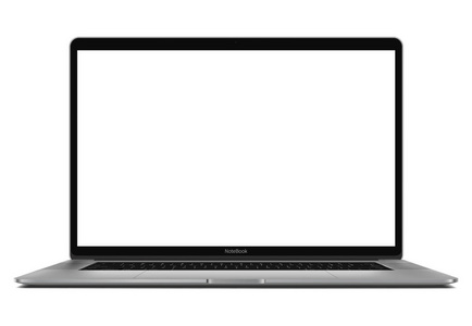 笔记本电脑，空白屏幕隔离白色背景，高详细，ESP10矢量