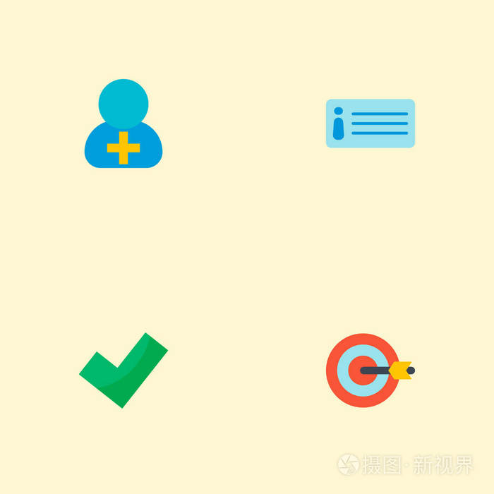 一套任务管理器图标平面样式符号包含完整的描述的添加成员和其他图标