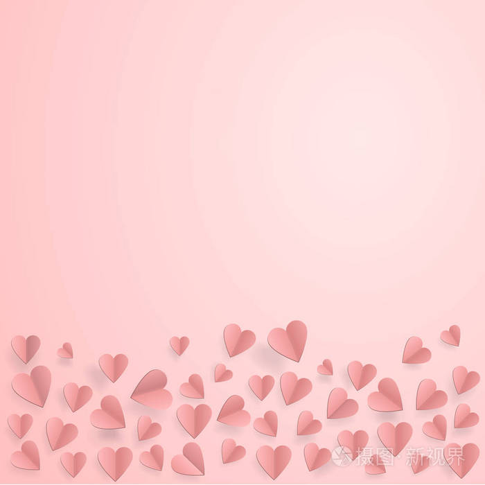 心在抽象的爱背景与纸裁减心脏