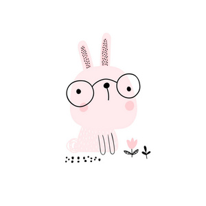 漫画卡通粉红色兔子图片