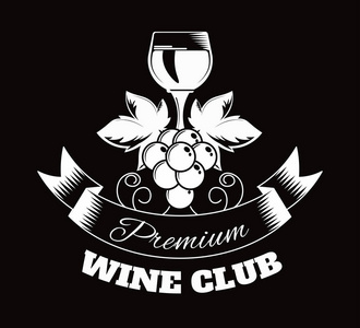 高级葡萄酒俱乐部隔离单色标志