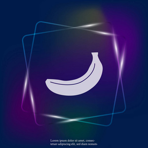 矢量霓虹灯香蕉图标。 图层分组，以便于编辑插图。 为了你的设计。