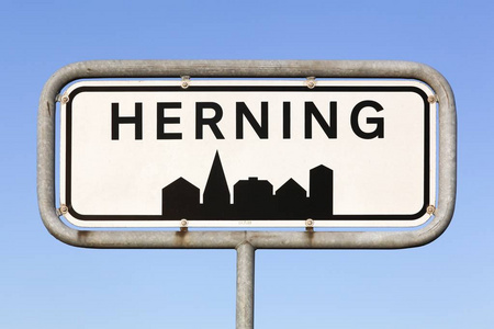 丹麦的海宁城市路标
