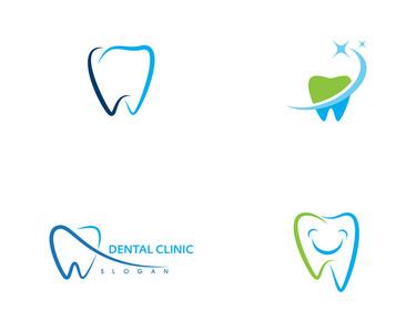 牙科标志模板矢量插图图标设计