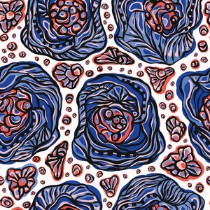 插图夏季时尚印花时尚包装花卉礼品包装波霍服装或花园家居装饰照片