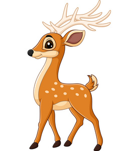 可爱鹿的矢量插图