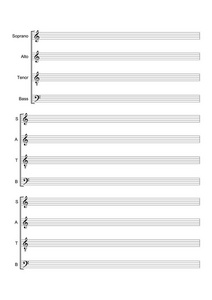 用于表示声音或独奏乐器的空白乐谱空白乐谱矢量化