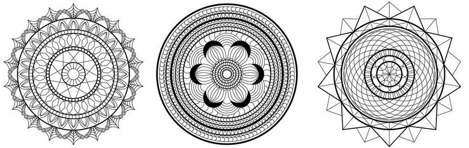 曼陀罗矢量曼陀罗花曼陀罗花色书模板模板高细节插图