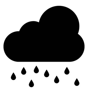 云与液滴雨概念在字形图标