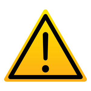 危险警告危险符号. 白色背景上带有感叹号的孤立黄色三角形. 矢量 ..