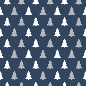 无缝图案与圣诞树概念的包装纸。 矢量。