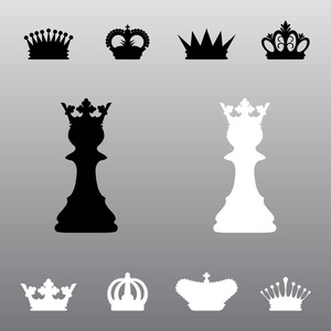黑白棋子，有不同的冠