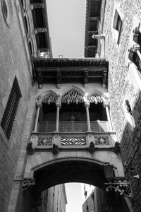巴塞罗那哥特式街区拱门元素的照片