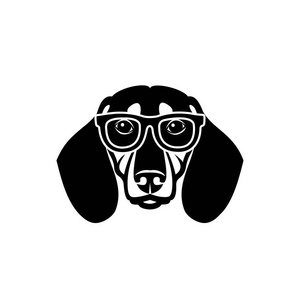 狗戴眼镜的极简主义VECOR插图